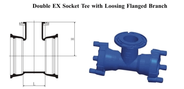 Easy-Install Loose Flanged Branch Double EX Tee Té à douille double EX avec branche à bride desserrée-1